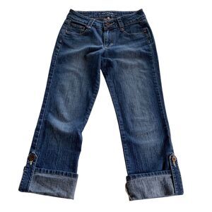 DKNY Jeans So Low Lita Tabbed Cuffed Cropped Capri Stretch Ladies 4